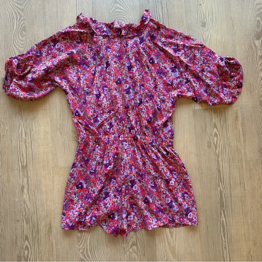Rebecca Taylor 100% silk Spring Blossom Romper size 4 flower summer womens - Picture 12 of 12